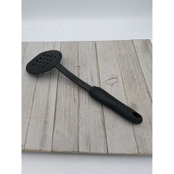 Hard Black Nylon Turner Slotted Spatula 12" Holes - Picture 4 of 6